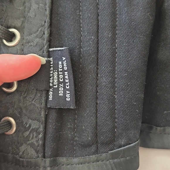 Black Brocade Steel Boned Corset - Picture 5 of 5